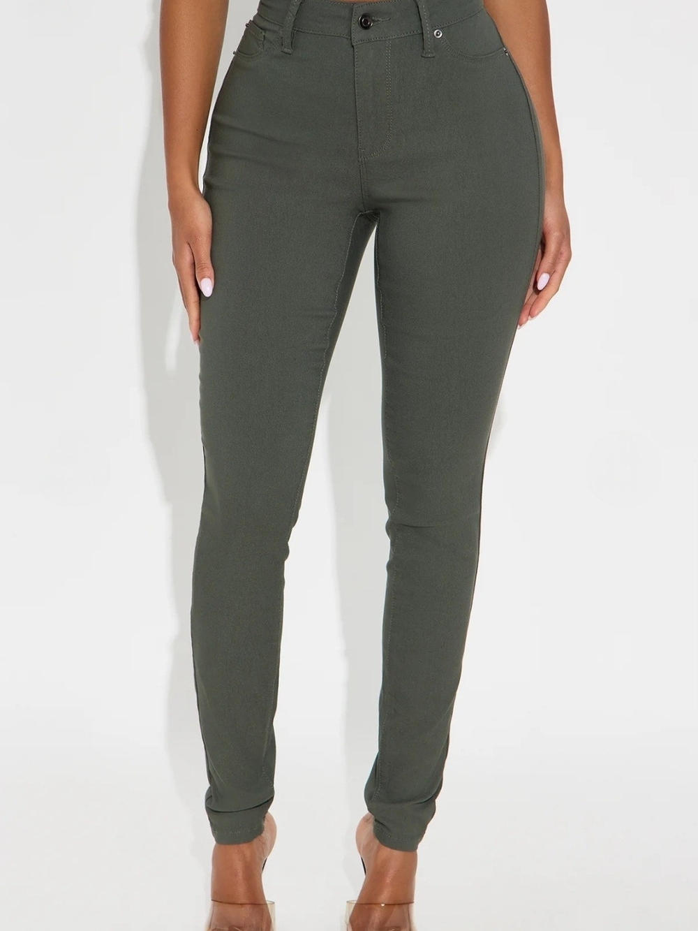 Fashion Nova Olive Green Skinny Pants